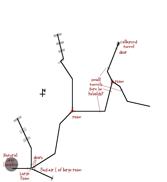 Map of the Lower Mine Explored Kythorn 5-6